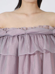 Ruffled Off-Shoulder Flounce Sleeve Dress — view 6