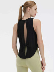Cutout Back Round Neck Active Tank - Lightweight & Stylish Comfort — view 16
