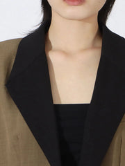 Contrast Lapel Collar Long Sleeve Blazer — view 10
