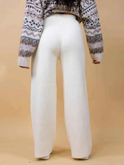 Ribbed Wide Leg Sweater Pants — view 2