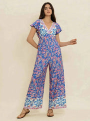 Printed V-Neck Wide Leg Jumpsuit — view 2
