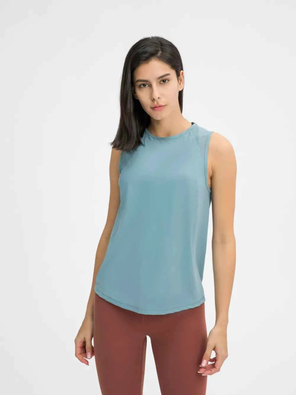 Cutout Back Round Neck Active Tank - Elevate Your Workout Wardrobe — view 8
