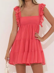 Ruffled Square Neck Tiered Dress — view 8