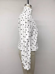 Polka Dot Zip Up Cropped Jacket — view 12