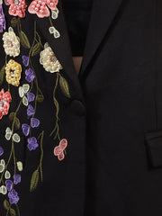 Pearl Detail Flower Lapel Collar Blazer — view 6