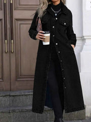 Effortlessly Stylish Longline Button-Front Denim Jacket for Every Occasion — view 11