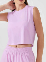 Round Neck Cropped Active Tank - Comfort Meets Style — view 14