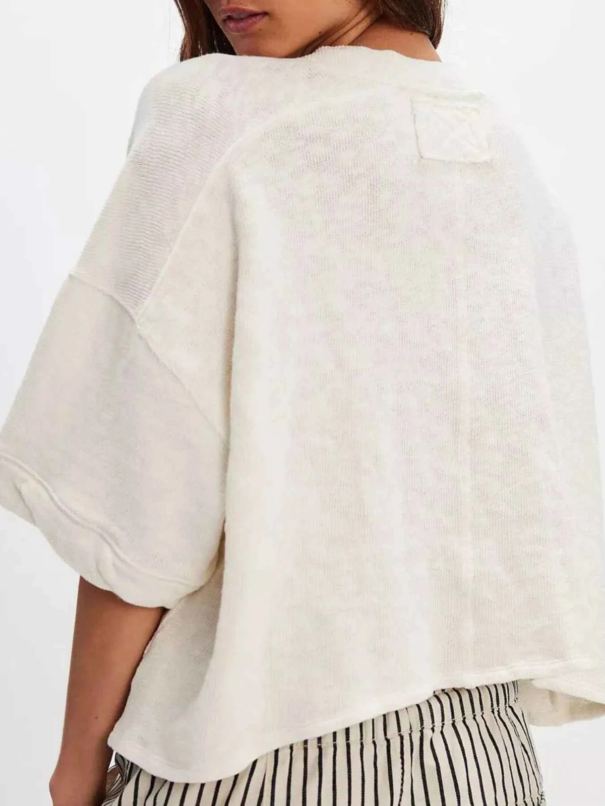 Button-Front Half Sleeve Cardigan — view 2