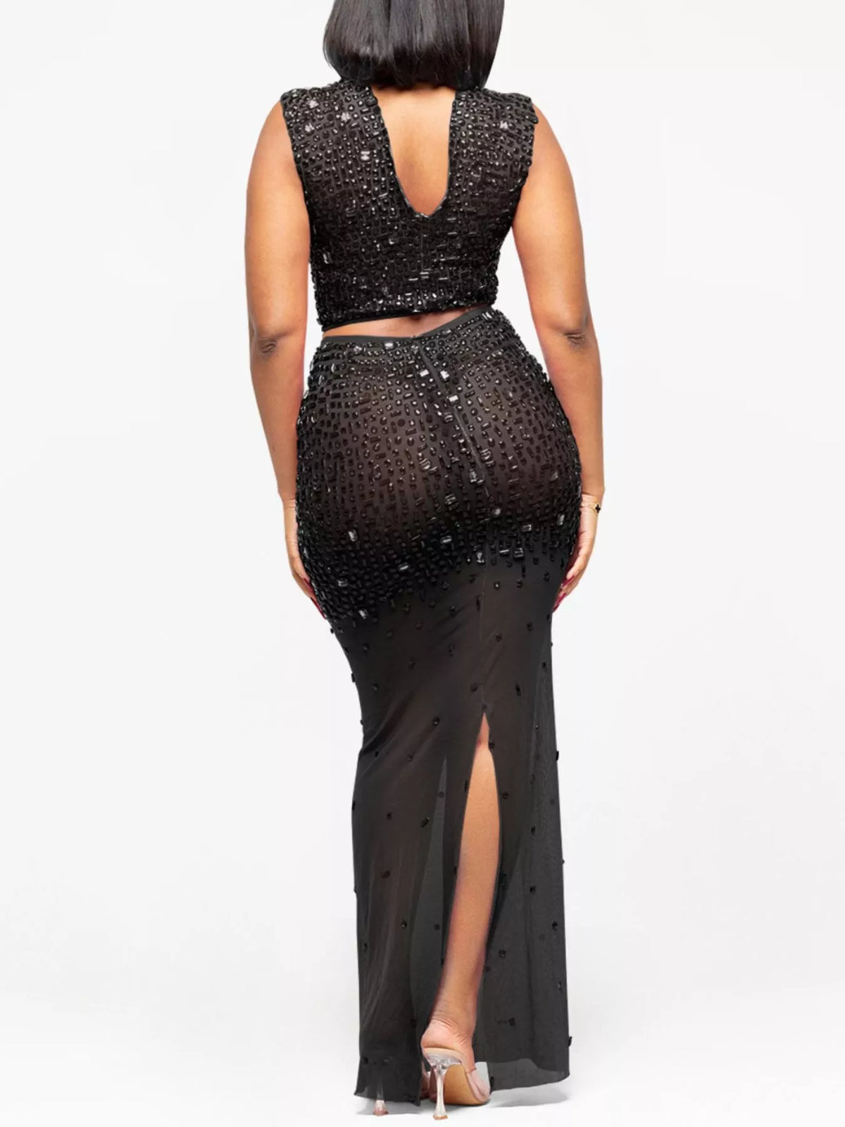 Rhinestone Sleeveless Top and Skirt Set — view 9