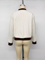 Contrast Trim Zip Up Jacket - Stylish Comfort for Everyday Wear — view 8