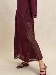 Lace Patchwork V-Neck Long Sleeve Midi Dress — view 4