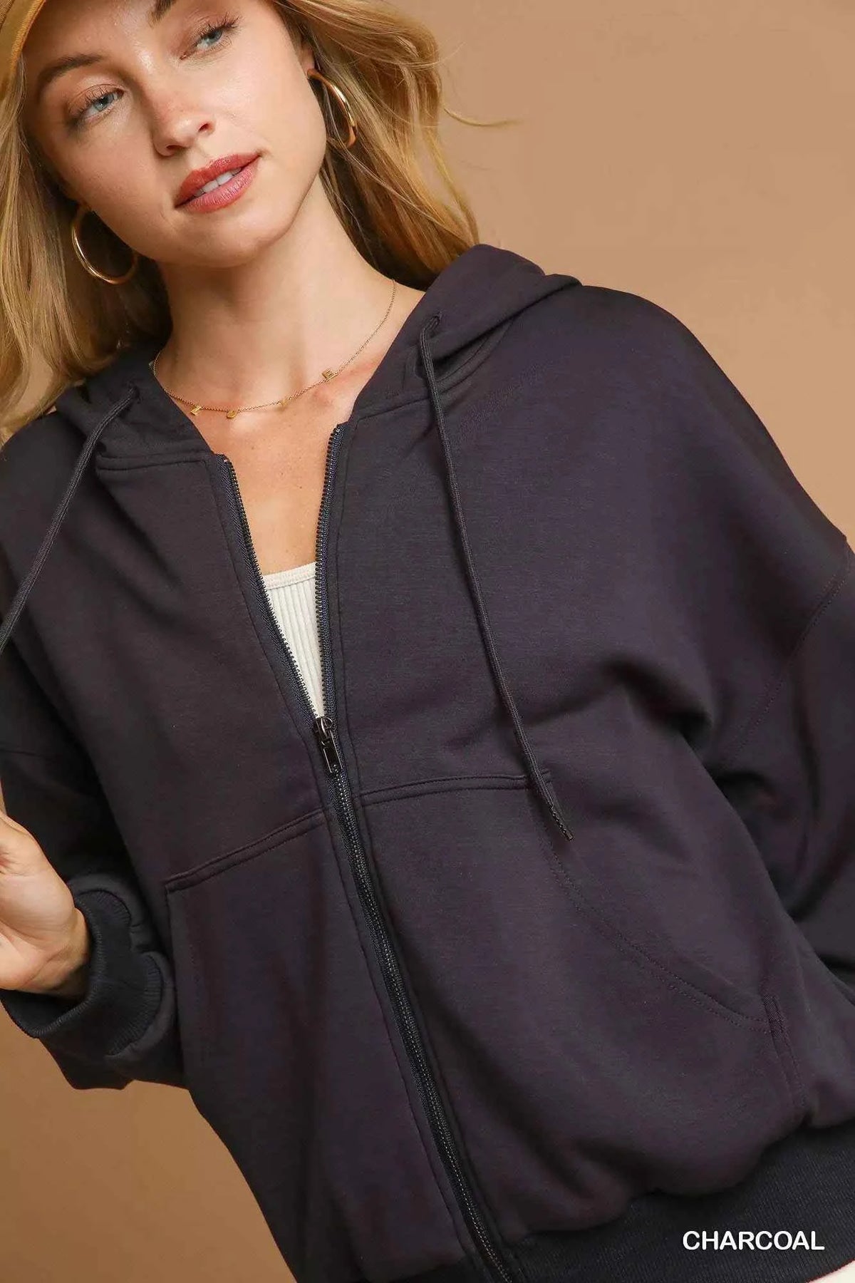 Zip-Up Fleece Hooded Jacket - Cozy and Stylish Comfort — view 4