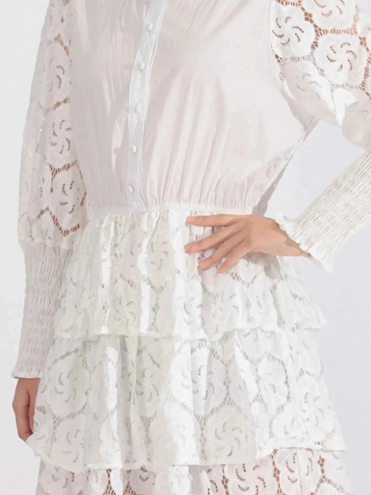 Lace Layered Long Sleeve Dress — view 2