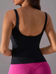Scoop Neck Active Tank with Detachable Chest Pads — view 10
