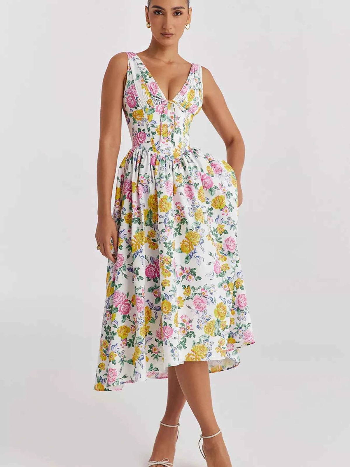 V-Neck Sleeveless Midi Dress — view 1