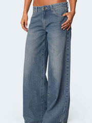 Vintage Wash Wide Leg Jeans - Timeless Style & Comfort — view 2
