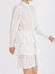 Lace Layered Long Sleeve Dress — view 7