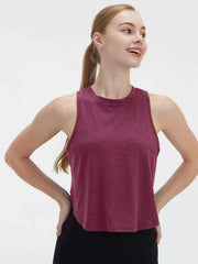 Cutout Back Round Neck Active Tank - Lightweight & Stylish Comfort — view 18