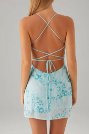 Beaded Floral Mini Dress: A Touch of Elegance for Any Occasion — view 12