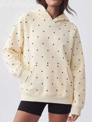 Polka Dot Raglan Sleeve Hoodie — view 1