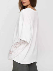 Layered Lace-Sleeve T-Shirt — view 4