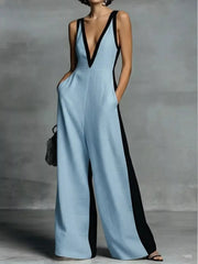 Deep V-Neck Wide-Leg Jumpsuit — view 11