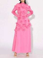 Floral Applique Long Sleeve Maxi Dress — view 1