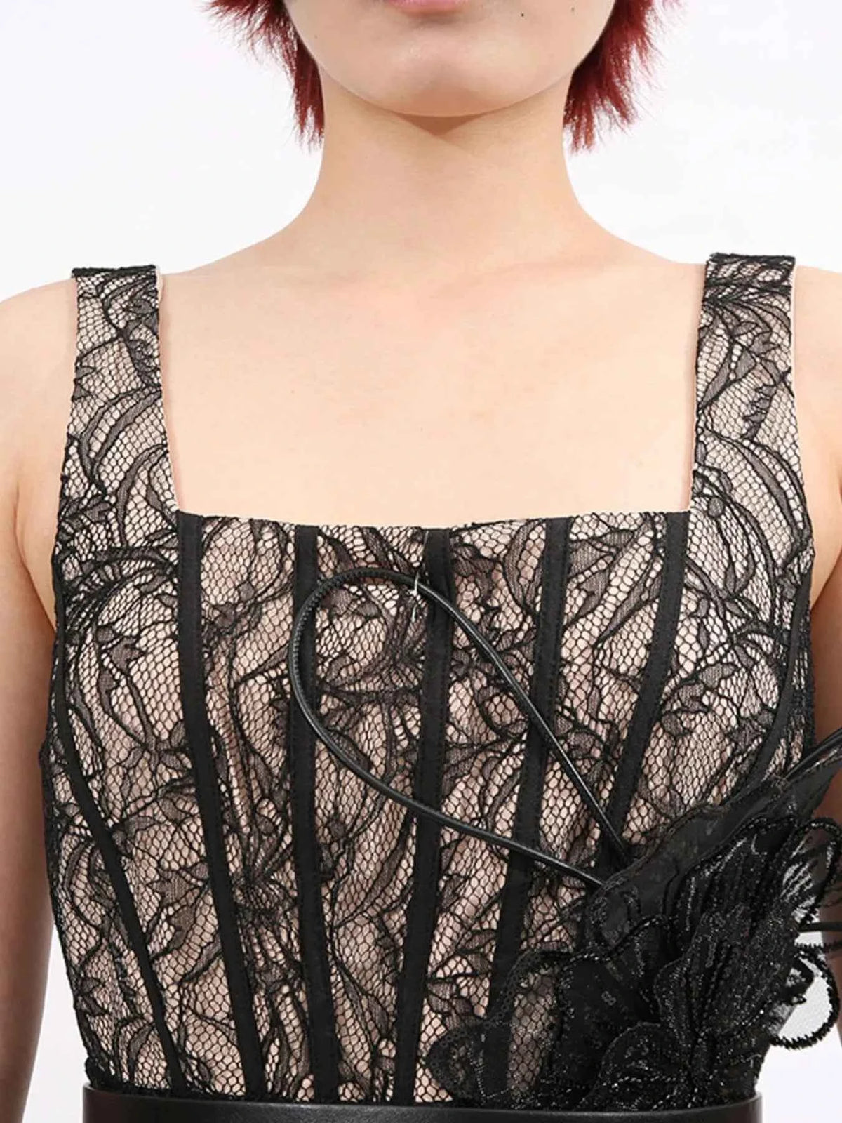 Lace Square Neck Midi Dress — view 4