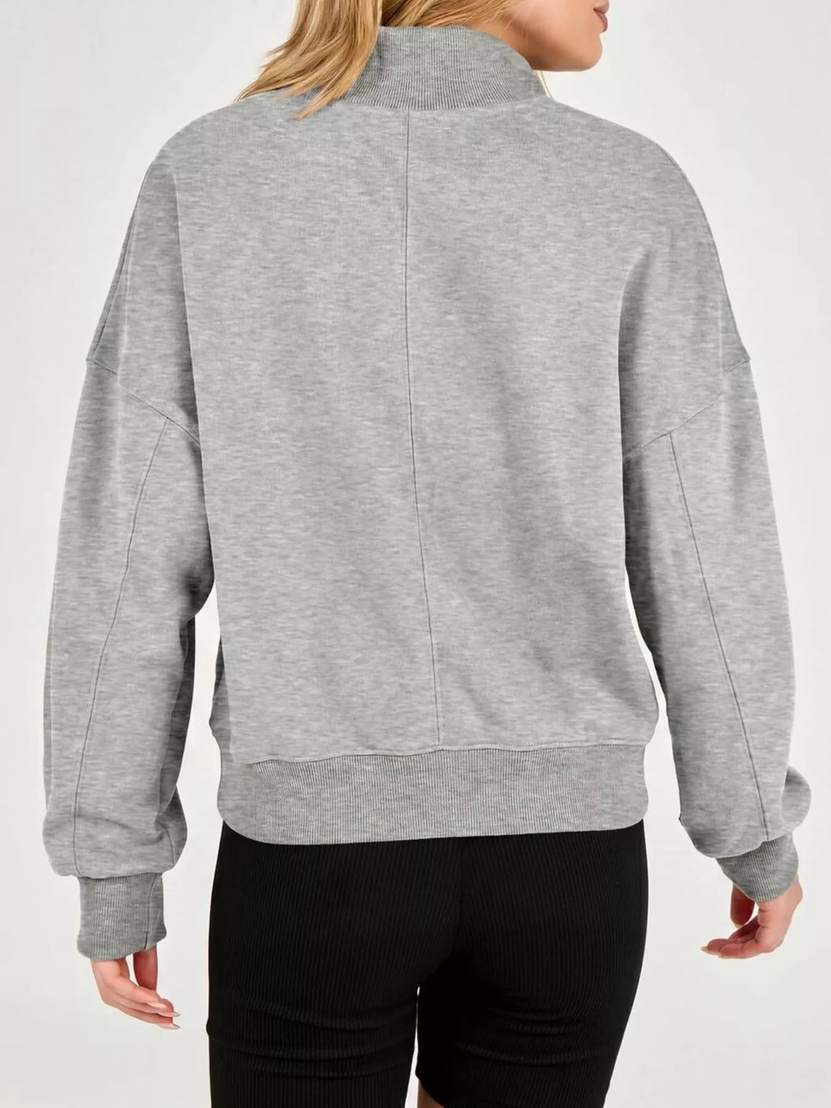 Half Snap Dropped Shoulder Sweatshirt — view 9