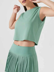 Round Neck Cropped Active Tank - Comfort Meets Style — view 7