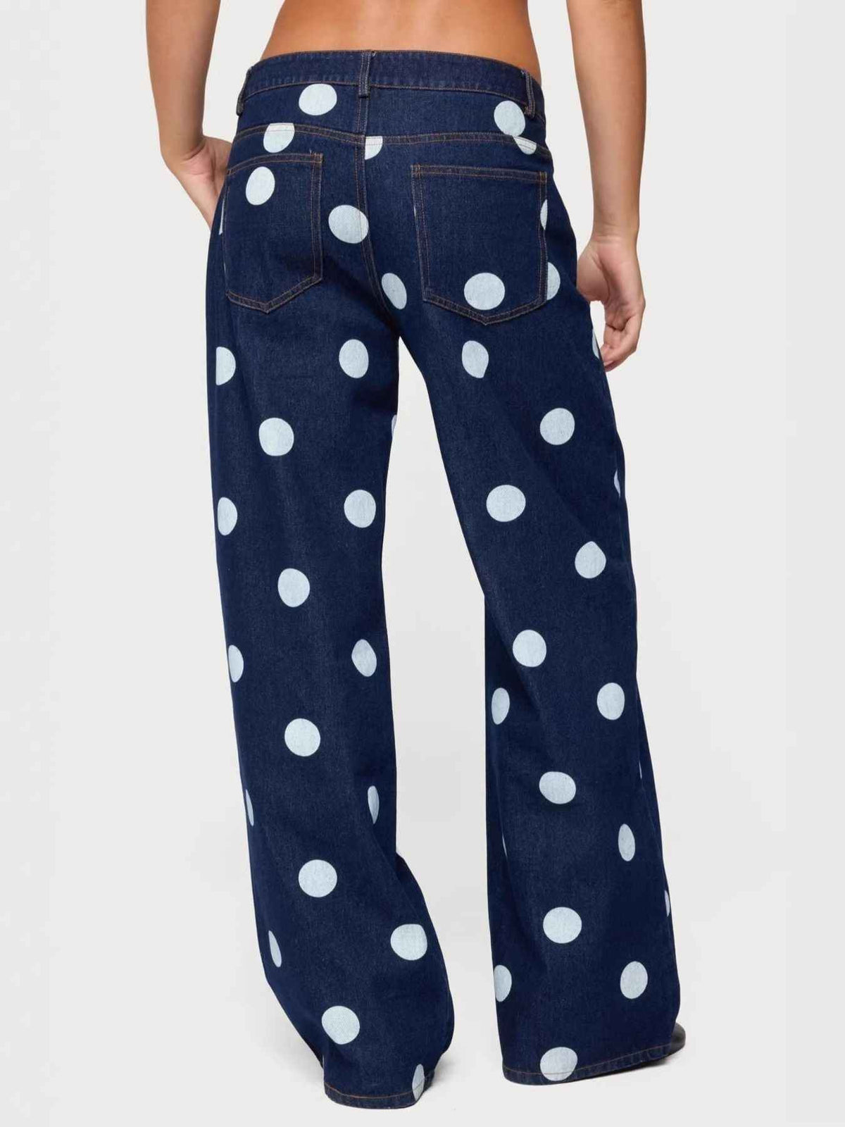 Polka Dot Wide Leg Jeans - Effortless Style for Every Occasion — view 5