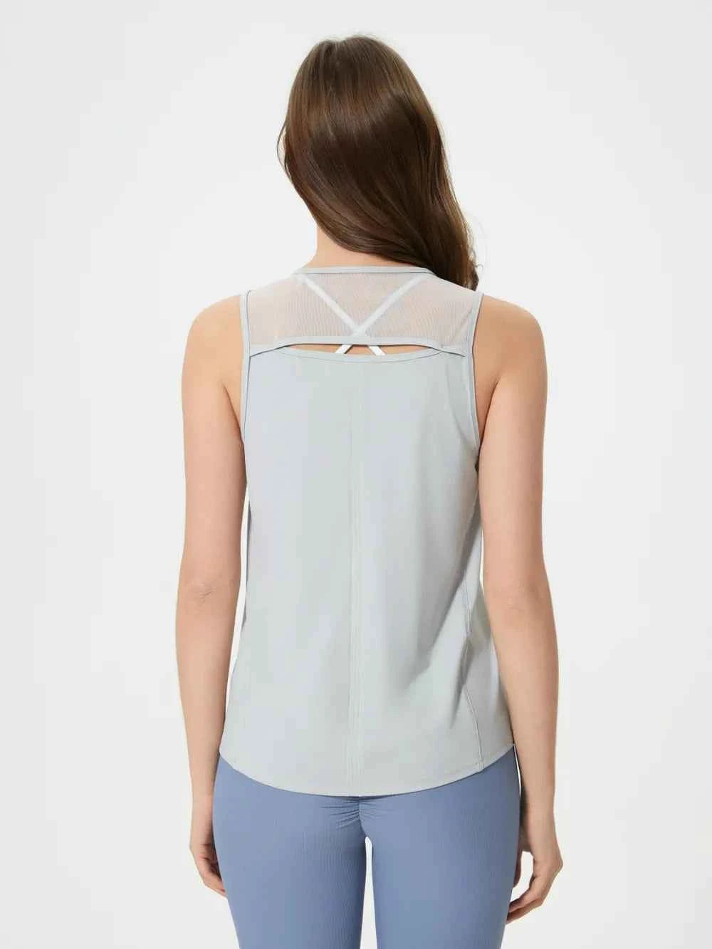 Cutout Back Round Neck Active Tank - Elevate Your Workout Wardrobe — view 31