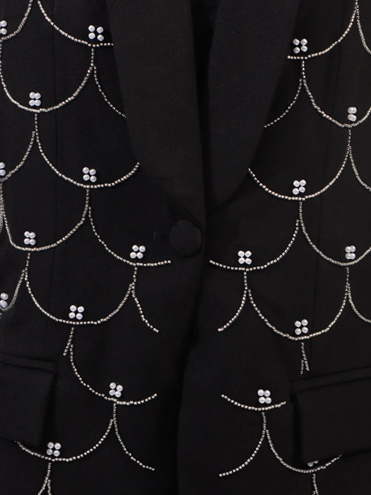 Pearl Detail Long Sleeve Blazer — view 12