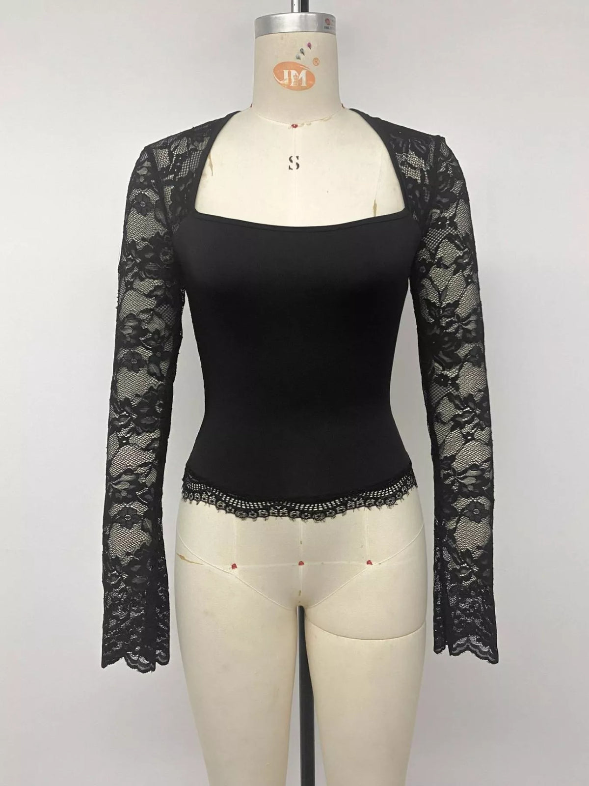 Lace Sleeve Square Neck Top — view 7