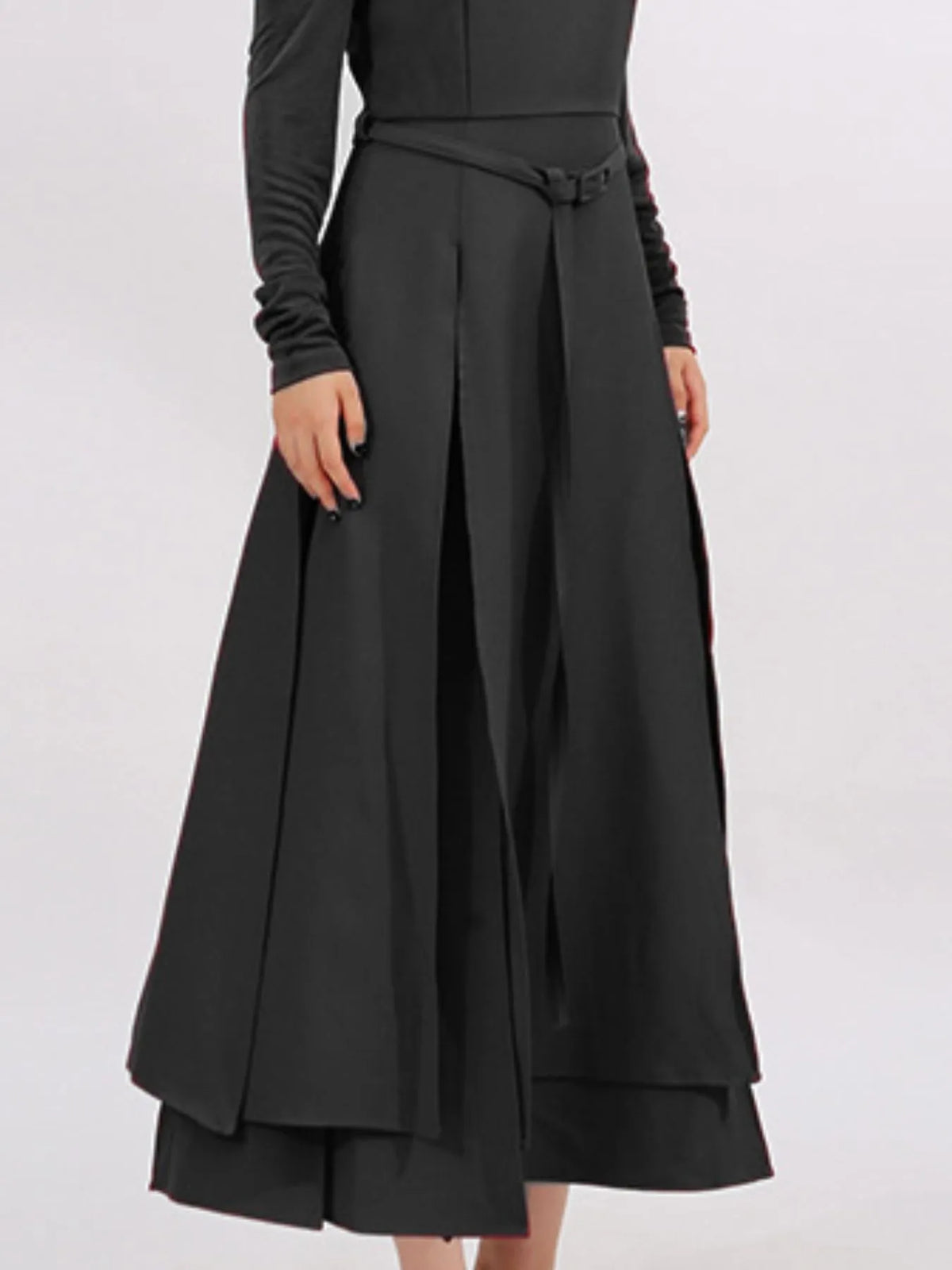 Slit Spaghetti Strap Long Sleeve Dress — view 13
