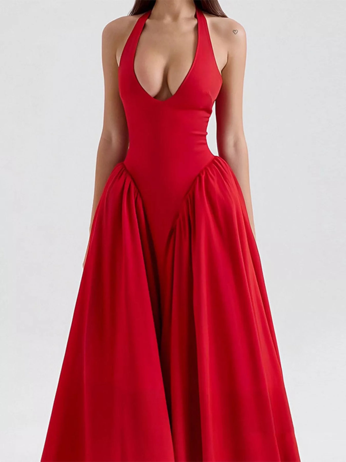 Halter Neck Midi Dress with Pockets — view 7
