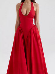 Halter Neck Midi Dress with Pockets — view 7