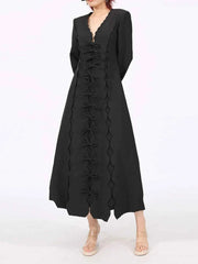 Long Sleeve Bow Front Midi Dress — view 1