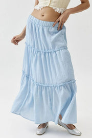 Chic Frill Elastic Waist Skirt for Effortless Style — view 8
