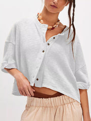 Button-Front Half Sleeve Cardigan — view 11