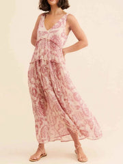 Printed V-Neck Sleeveless Dress — view 4