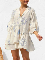 Button Detail Printed Mini Dress — view 1