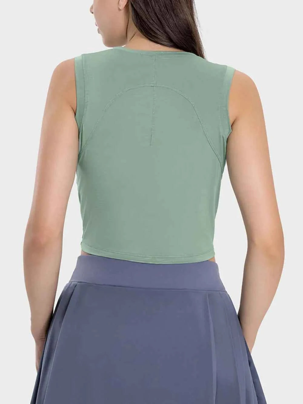 Drawstring Ruched Wide Strap Active Tank - Comfortable & Stylish — view 15