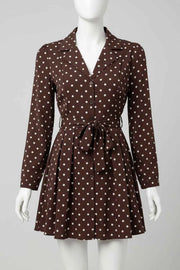 Polka Dot Long Sleeve Shirt Dress — view 3
