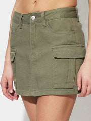 Stylish Pocketed Mini Denim Skirt for Effortless Casual Chic — view 3