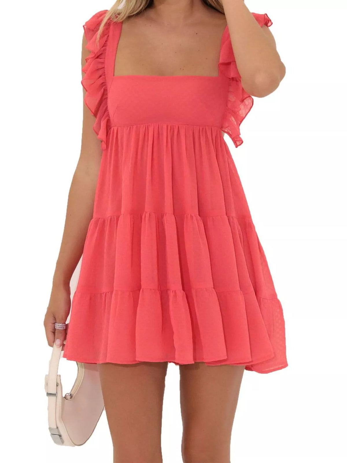Ruffled Square Neck Tiered Dress — view 9
