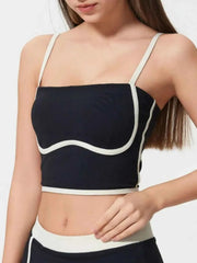 Contrast Trim Square Neck Active Cami - Stylish Comfort for Every Move — view 8