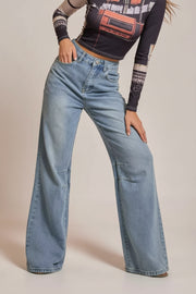 Wide Leg Wash Jeans - Effortless Style and Comfort — view 1