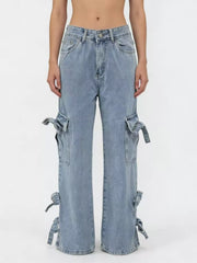 Bow Wide Leg Jeans - Elevate Your Style with Comfort — view 10