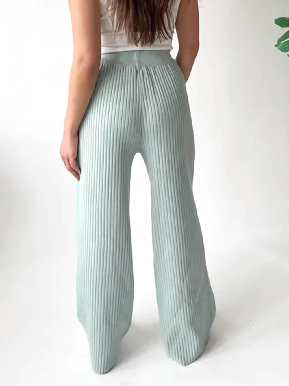 Ribbed Wide Leg Sweater Pants — view 20